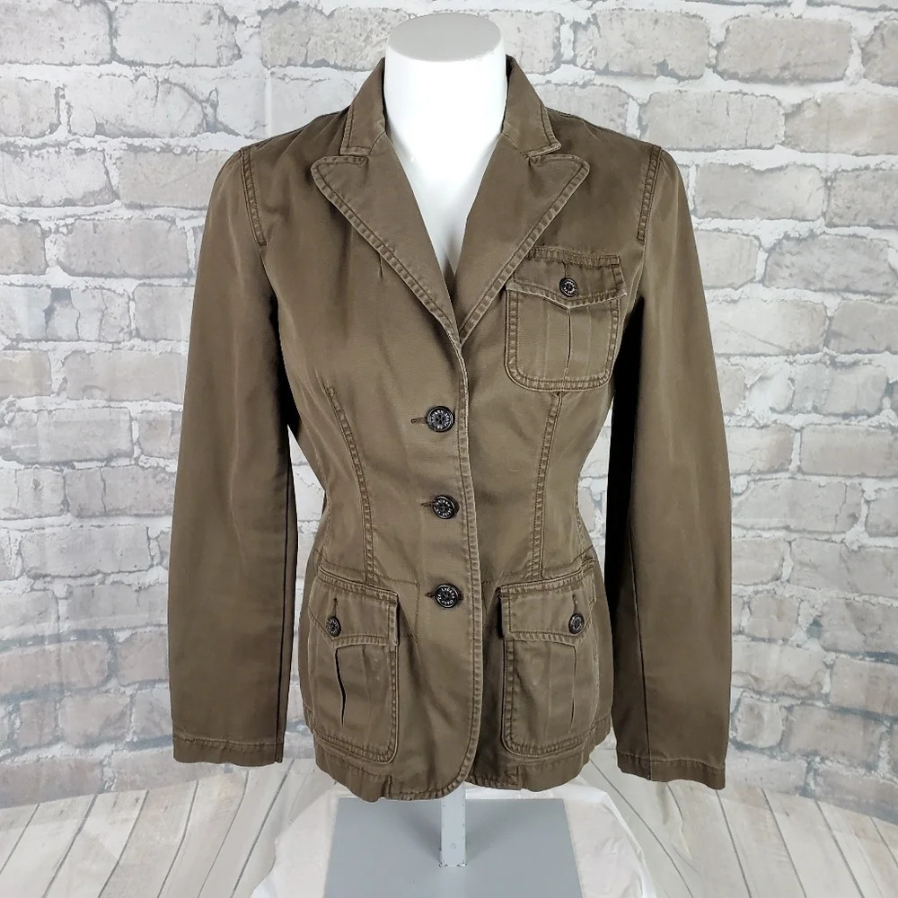 LRL Jeans Classic  Twill Jacket Brown Size Small Ralph Lauren Preppy Academia